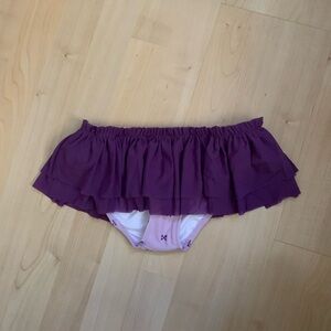 Purple Ruffled Kids Swim Skirt 8-10